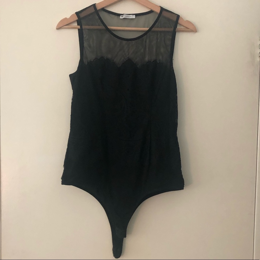 Motivi sleeveless embroidered bodysuit